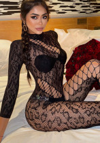 Leopard Sexy Net Sexy Hollow Temptation Passion Nightclub Jumpsuit