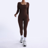 Women Sports Yoga Long Sleeve Jumpsuits