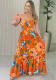 Women Sexy Flower Print Strap Dress