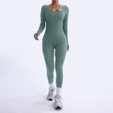 Women Sports Yoga Long Sleeve Jumpsuits