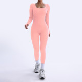 Women Sports Yoga Long Sleeve Jumpsuits