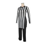 Women stripe printed long-sleeved top and pants two-piece set