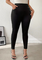 Plus Size Women Solid Pants