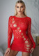 Women Striped Temptation Hollow Rhinestone Long Sleeve Dress Sexy Lingerie