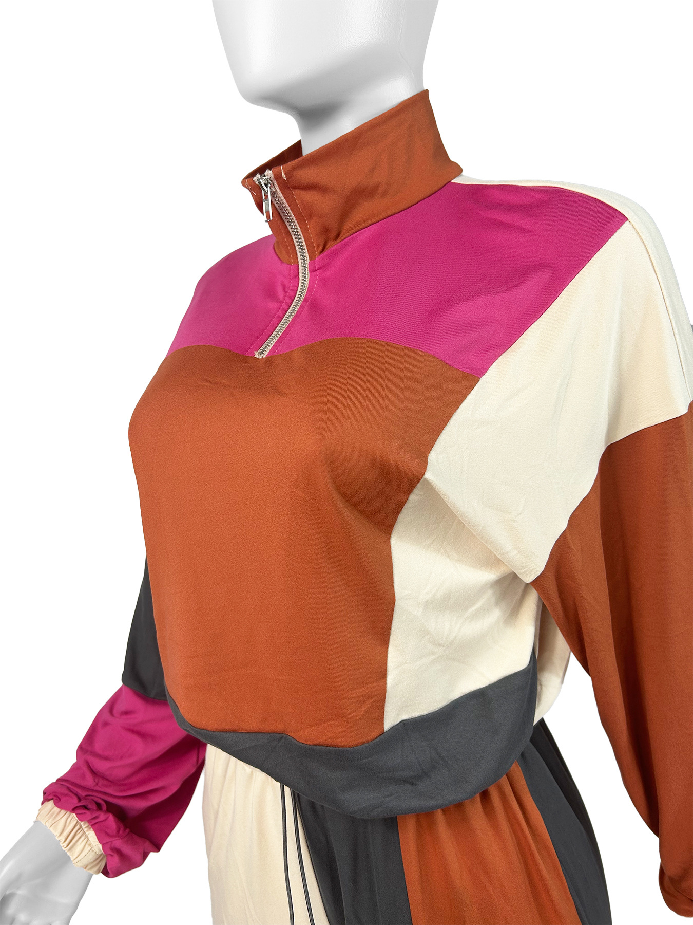 Sports Casual Women's Colorblocked Slim Waist Two-Piece Pants Set