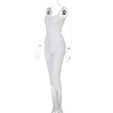 Women Autumn and Winter Lace-Up Top and Solid Shorts Two-Piece Set