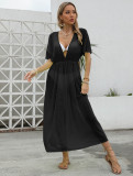 Women Beach Dress Bikini Cover-Up See-Through Mesh Slit Dress