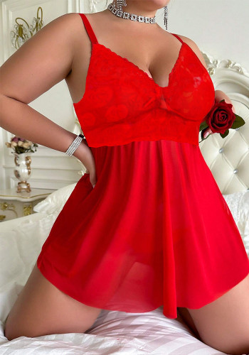 Plus Size Women Lace Dress Sexy Lingerie