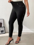 Plus Size Women Solid Pants