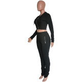Fashion Casual Women's Hooded Long-Sleeved Top Pants Set Two-Piece Set