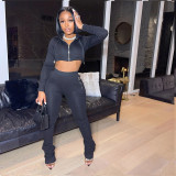 Fashion Casual Women's Hooded Long-Sleeved Top Pants Set Two-Piece Set