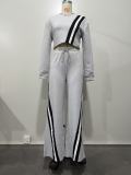Autumn And Winter Women's Casual Sports Patchwork Loose Straight Wide-Leg Pants