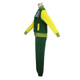 Autumn And Winter Women's Button Print Fashion Casual Baseball Jacket Pants Two-Piece Set