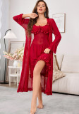 Sexy Lingerie Women's Lace See-Through Long Robe