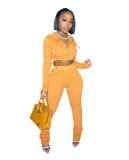 Fashion Casual Women's Hooded Long-Sleeved Top Pants Set Two-Piece Set