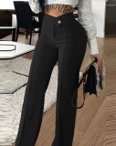 Autumn High Waist Fashion Casual Straight Women's Pants