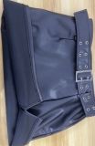 Women's Belt Pu Leather Bodycon Slit Short Skirt