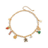 Christmas bell Christmas tree pendant snowflake candy necklace