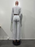 Autumn And Winter Women's Casual Sports Patchwork Loose Straight Wide-Leg Pants