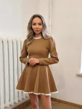 Women elegant lace Patchwork Knitting dress
