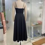 Women Sexy Suspender V-Neck Sleeveless Dress