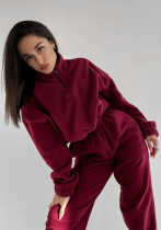 Women Casual zipper Stand Collar Hoodies and Pants two-piece suit Women Casual zipper Stand Collar Hoodies and Pants two-piece suit