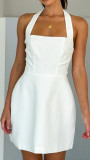 Women Solid Halter Neck Dress