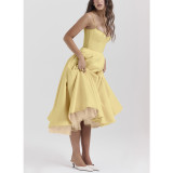 Women Sexy Suspender V-Neck Sleeveless Dress