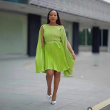 Plus Size Women elegant Solid dress