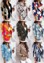 Women Autumn and Winter Long Sleeve Double-Breasted Printed Suit Women Autumn and Winter Long Sleeve Double-Breasted Printed Suit