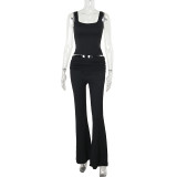 Women casual crop tank top and Pants two-piece set
