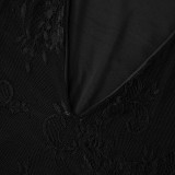 Women V Neck lace patchwork sexy maxi dress