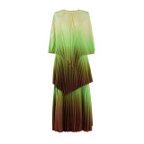 Plus Size Women gradient irregular Top and Skirt two-piece set