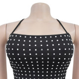 Women Sexy Beaded Strap Dress