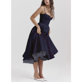 Women Sexy Suspender V-Neck Sleeveless Dress