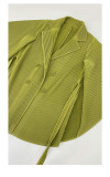 Plus Size Women Turndown Collar pleated Top and tassel Skirt two-piece set