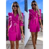Women suit dress with belt