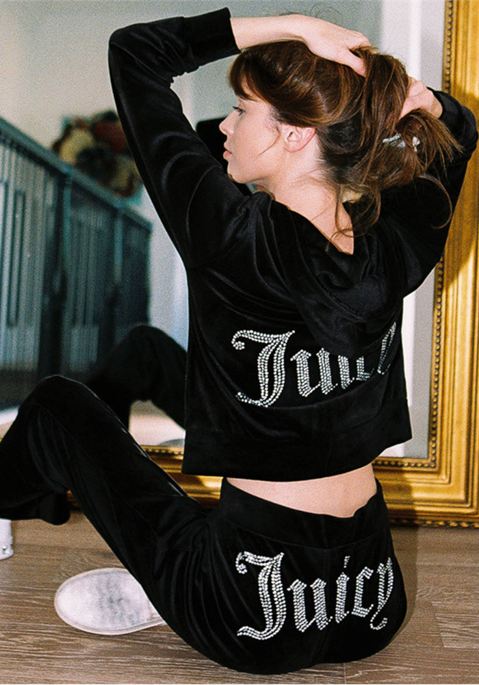 Women Casual Solid Letter Beaded long-sleeved Hoodies long pants two-piece suit