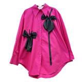 Women French bow long-sleeved shirt