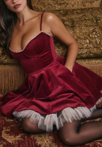 Christmas Women Sexy Lace Strapless Dress