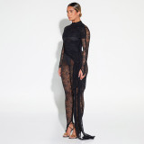 Fashionable women's autumn sexy mesh Jumpsuit