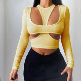 Women long-sleeved Tank Top T-shirt two-piece set