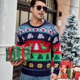 Christmas pullover sweater Autumn winter Round Neck jacquard couples contrast knitting sweater