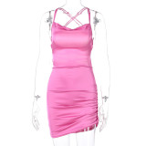 Women summer Career suspender Solid sleeveless sexy Dress