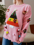 Autumn winter Christmas tree elk pullover sweater