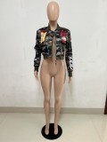 Women's Autumn Winter Camouflage Print Casual Jacket