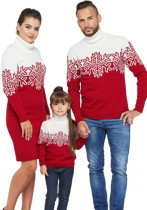 parent-child family wear jacquard pullover high-neck sweater Christmas clothing parent-child family wear jacquard pullover high-neck sweater Christmas clothing