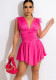 Women summer sexy drawstring V-neck dress