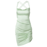 Women summer Career suspender Solid sleeveless sexy Dress