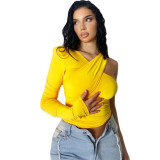 Women Slash Shoulder Casual Top
